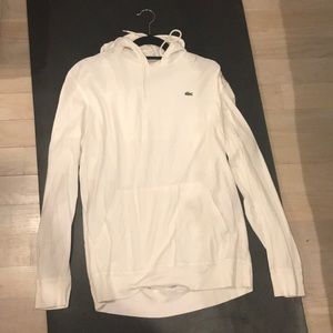 White, light long sleeve Lacoste hoodie